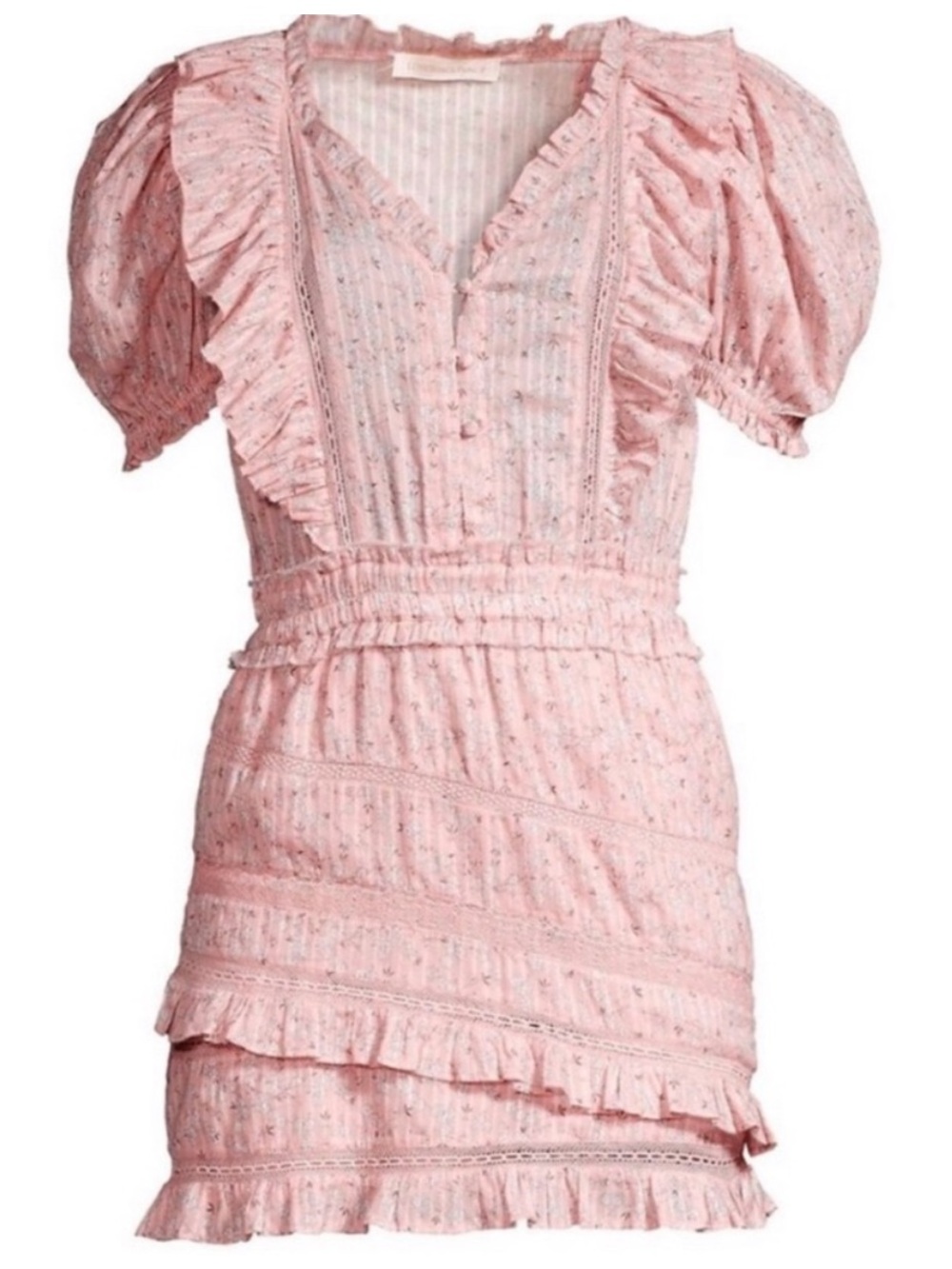 LoveShackFancy Ruffled Sutton Dress in Rosemist